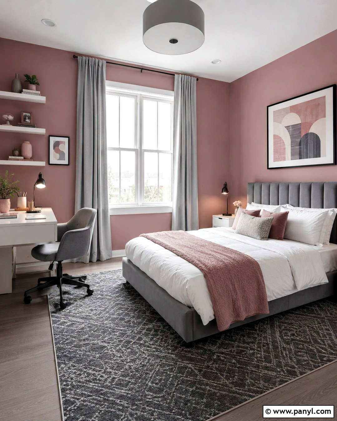 Pink And Gray Girls Room - 20 Pink Wall Colors For Girls Room Ideas