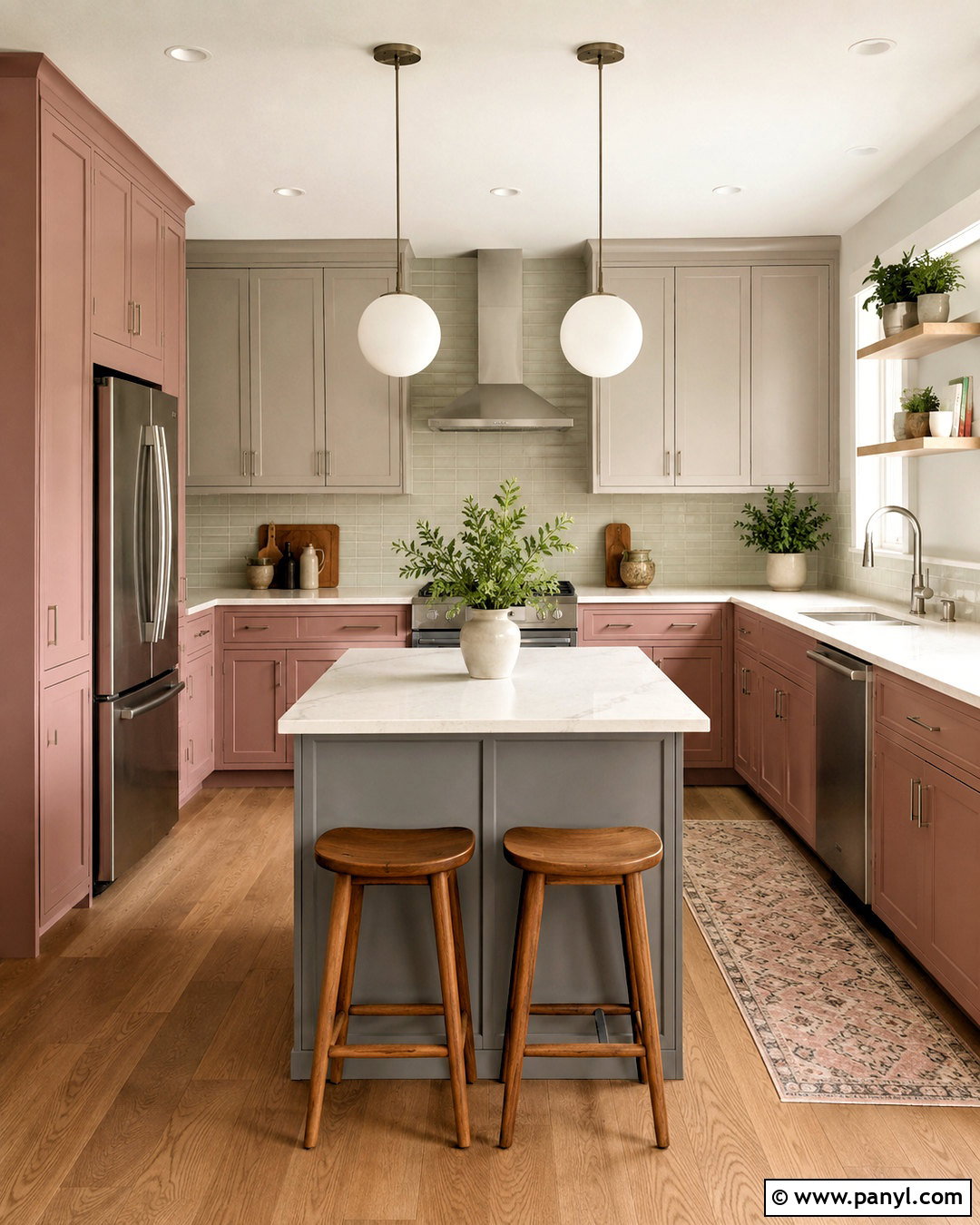Pink And Gray Kitchen - 20 pink kitchen designs