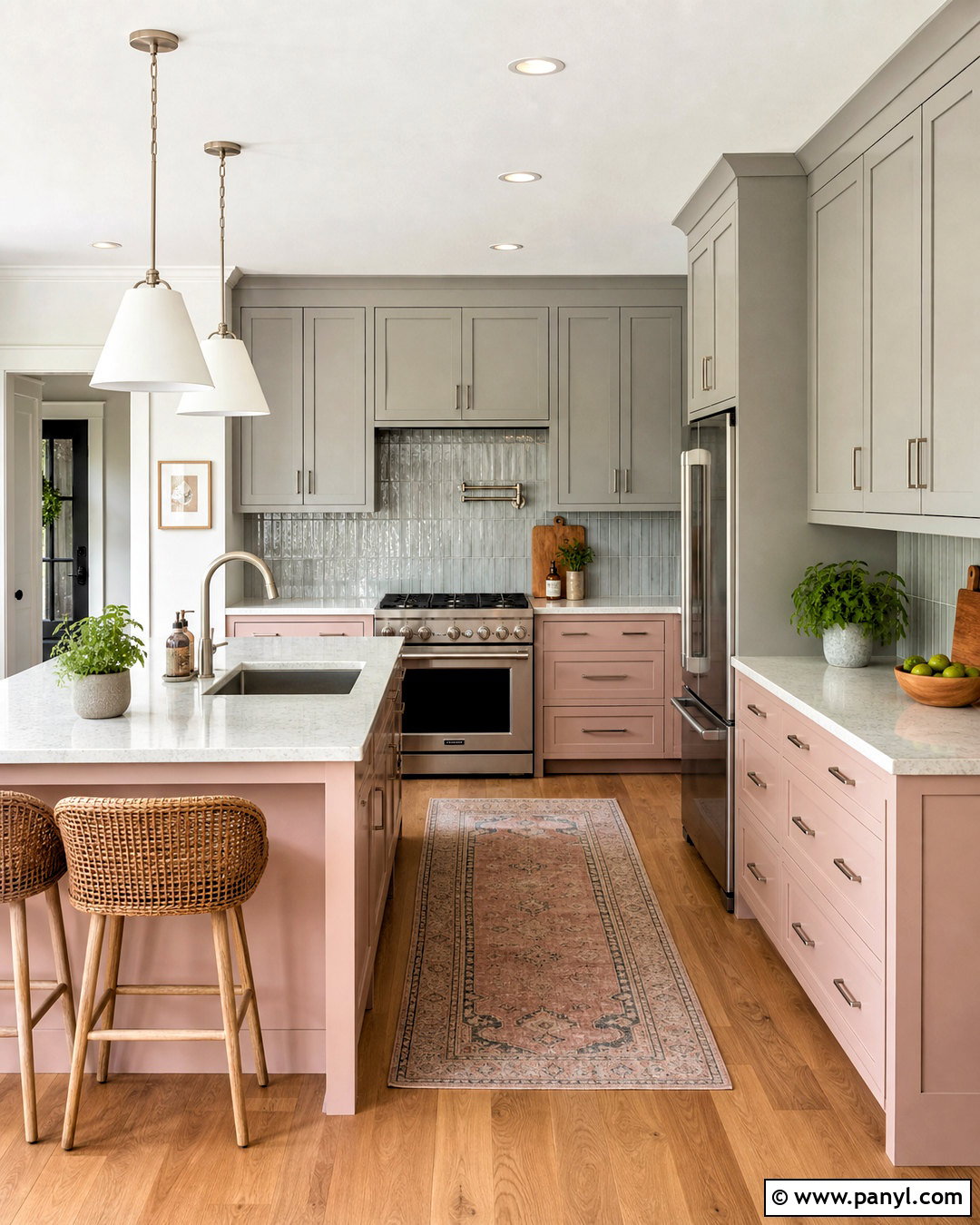 Pink And Gray Kitchen - 20 pink kitchen decor ideas