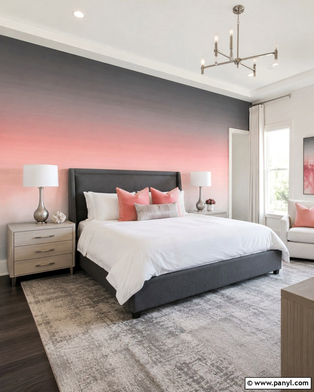 Pink And Gray Ombre Bedroom Wall - 20 Pink Ombre Wall Paint Ideas