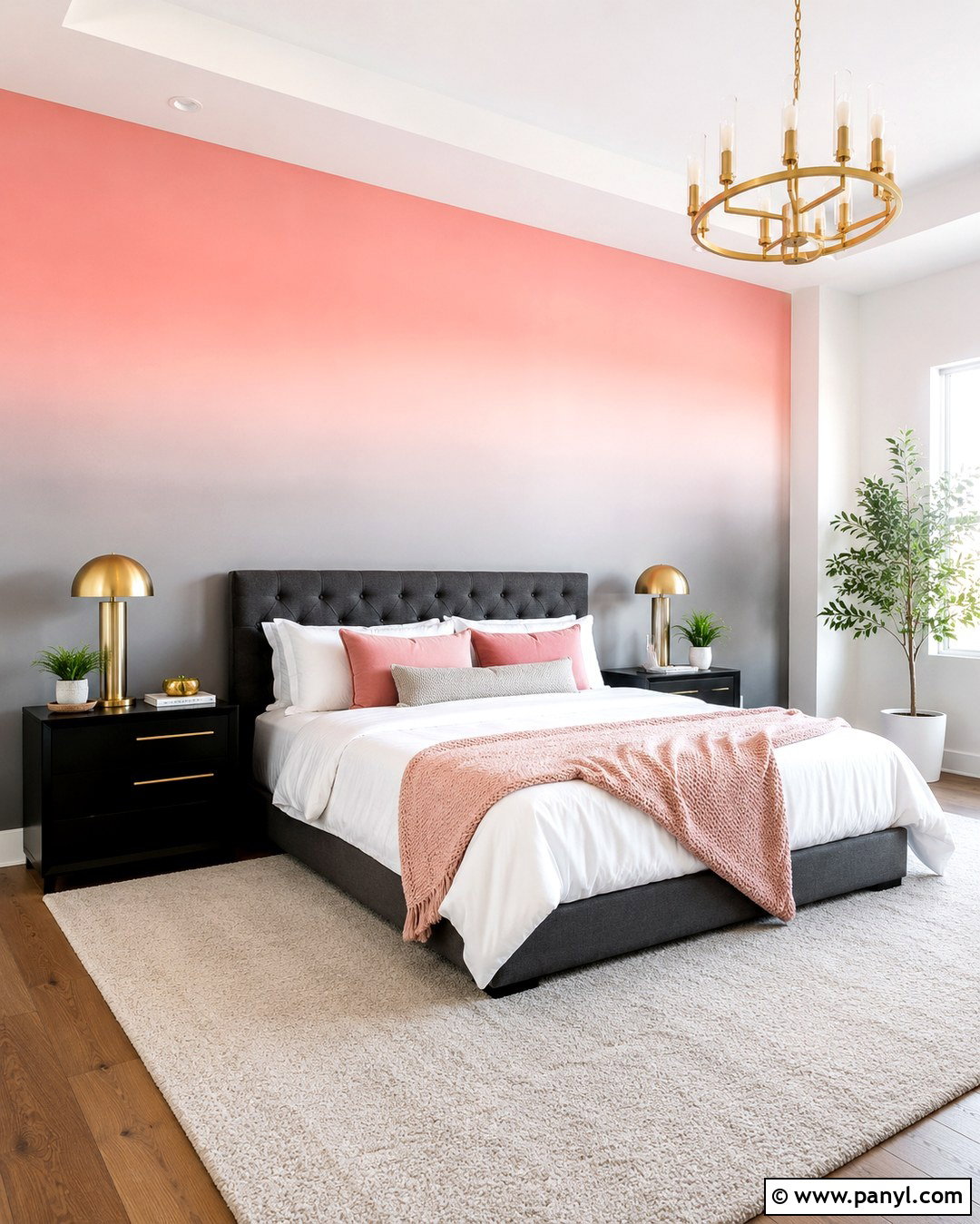 Pink And Gray Ombre Bedroom Wall - 20 Ombre Pink Wall Ideas