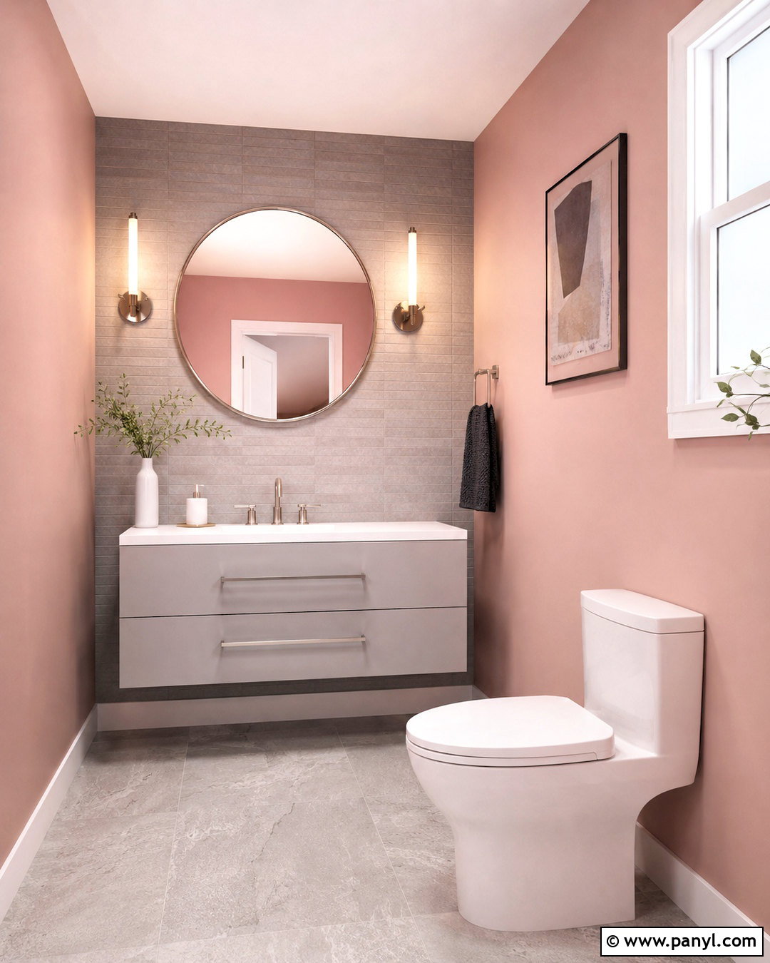 Pink And Gray Toilet Room - 20 pink toilet room ideas