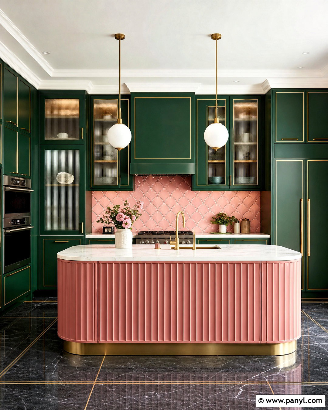 Pink And Green Art Deco Kitchen - 20 pink and green kitchen ideas