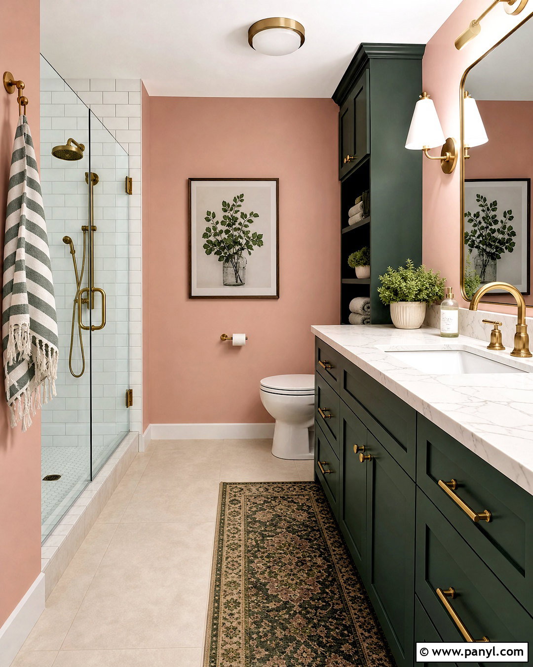 Pink And Green Bathroom - 20 pink bathroom paint ideas
