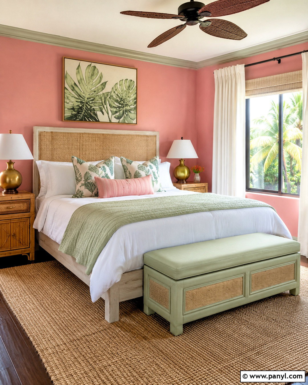 Pink And Green Beach House Bedroom - 20 colorful beach house decor ideas