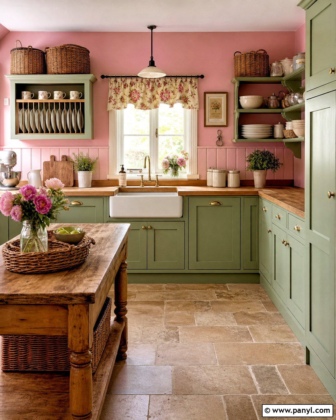 Pink And Green Cottage Kitchen - 20 pink and green kitchen ideas