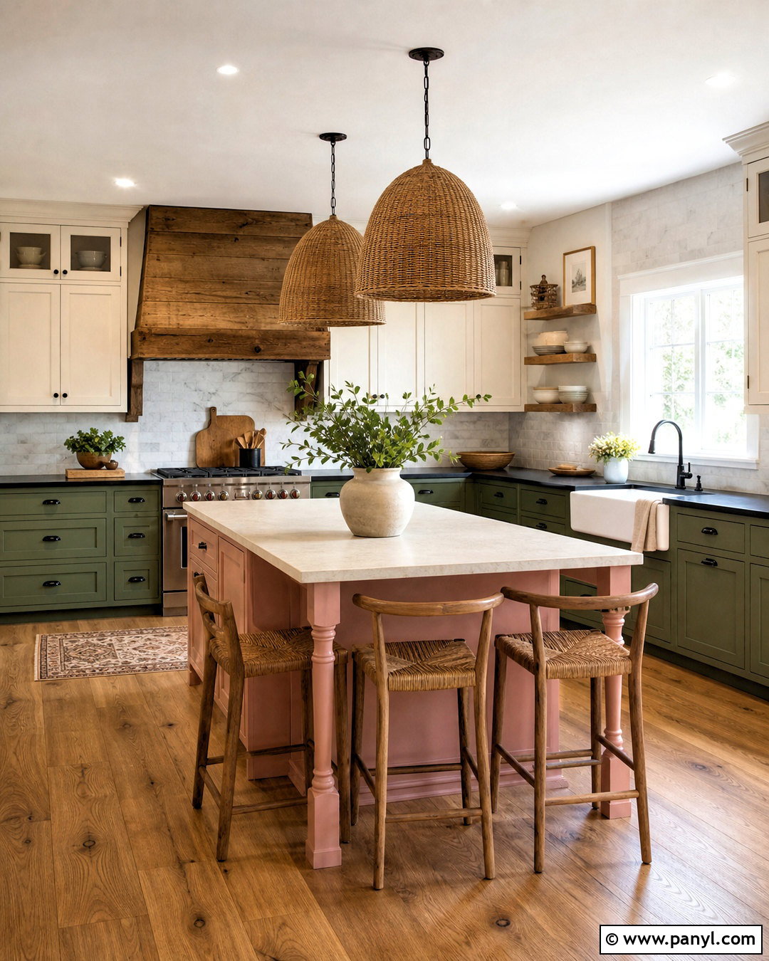 Pink And Green Farmhouse Kitchen - 20 pink and green kitchen ideas
