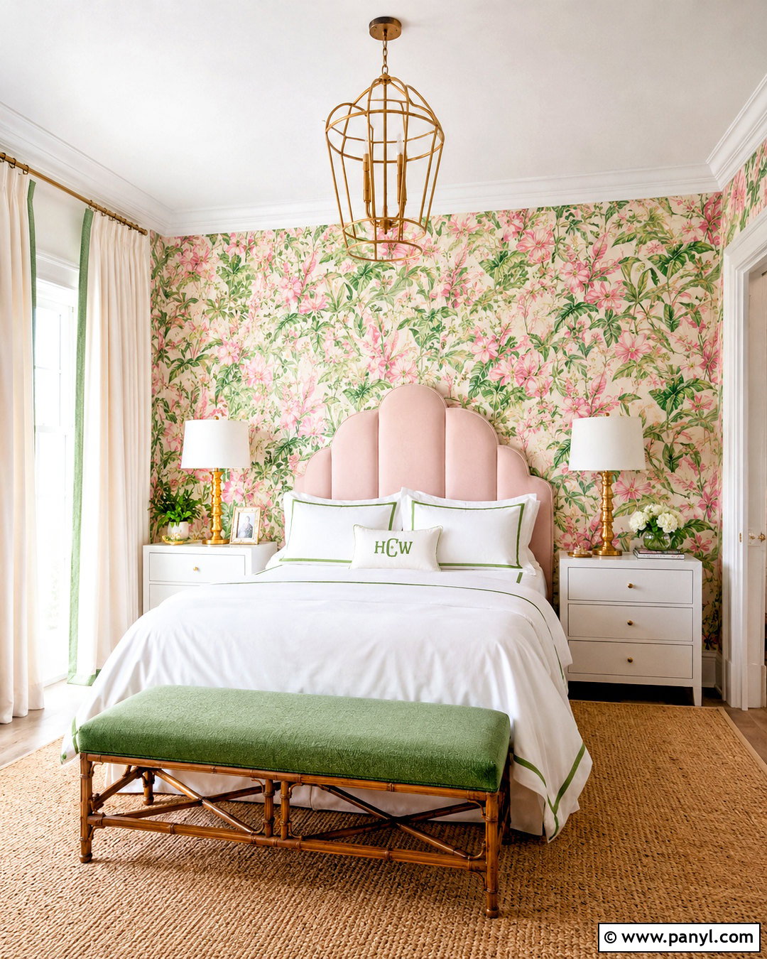 Pink And Green Floral Wallpaper Bedroom - 20 preppy wallpaper ideas