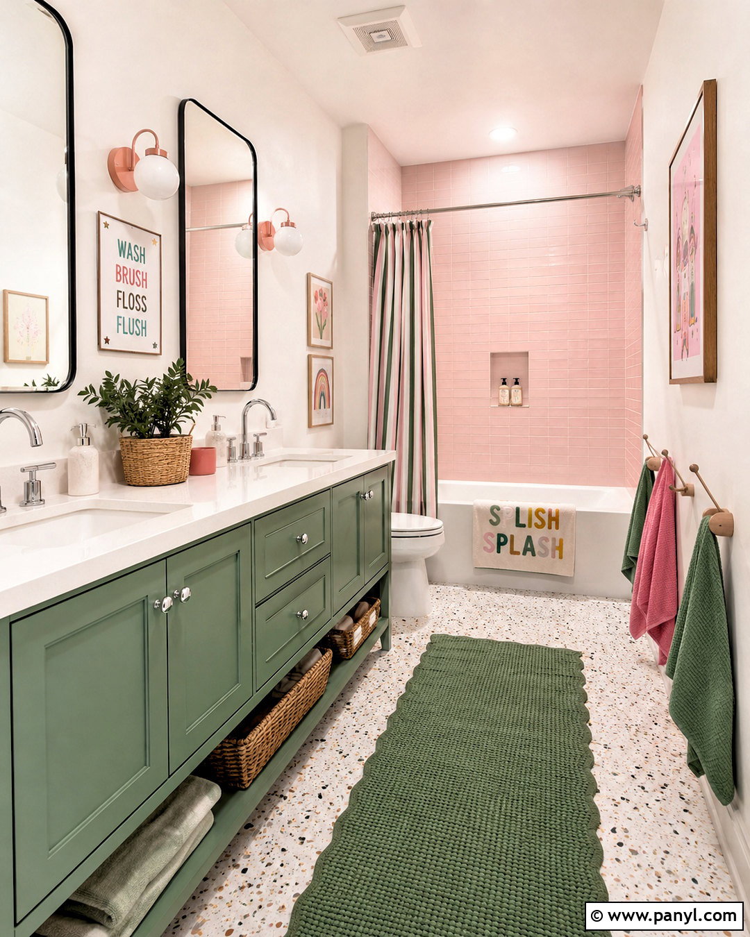 Pink And Green Kids Bathroom - 20 pink and green bathroom ideas