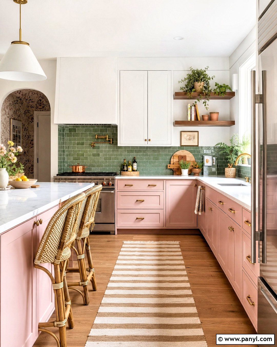 Pink And Green Kitchen - 20 pink kitchen decor ideas