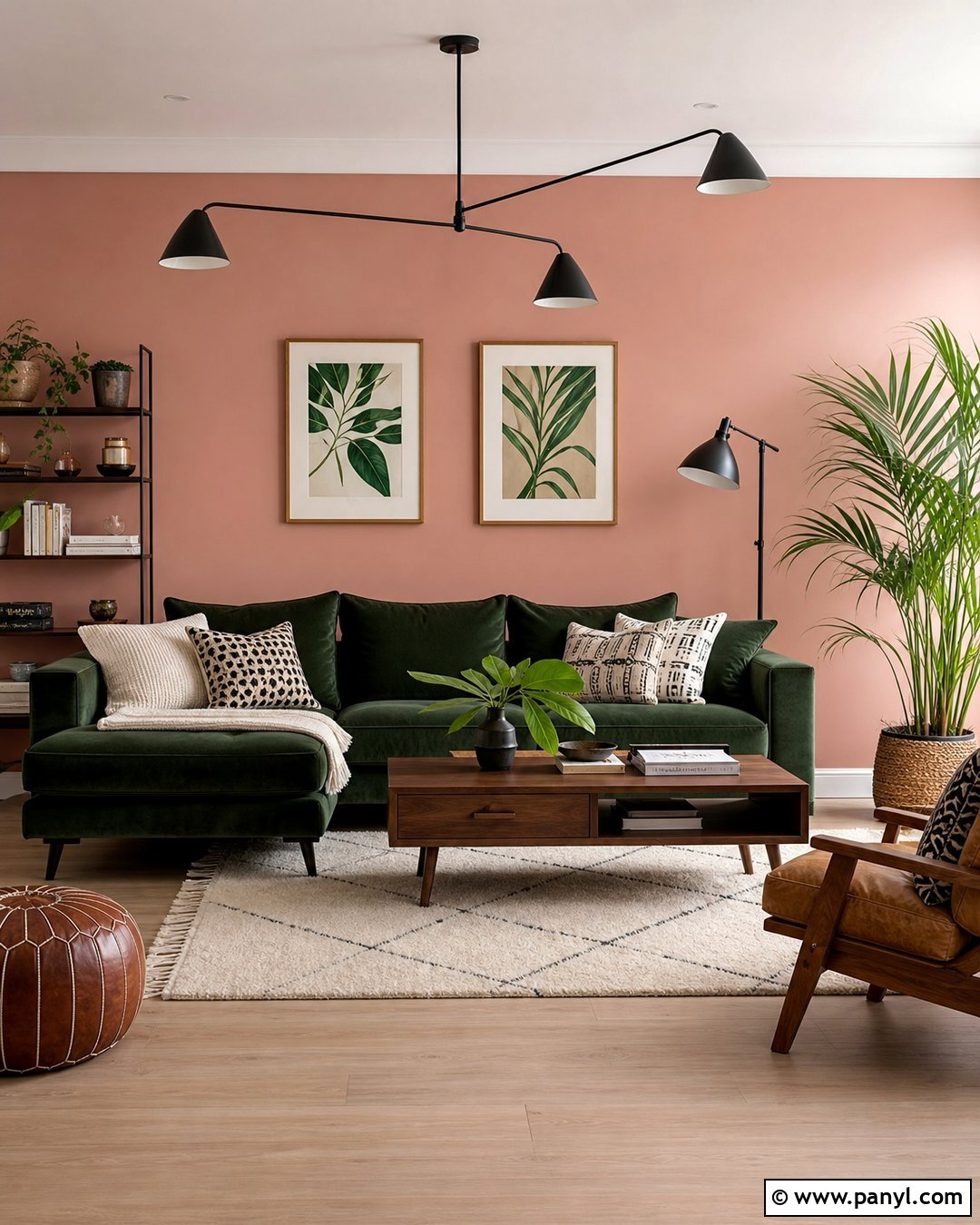Pink And Green Living Room Accent Wall - 35 pink accent walls