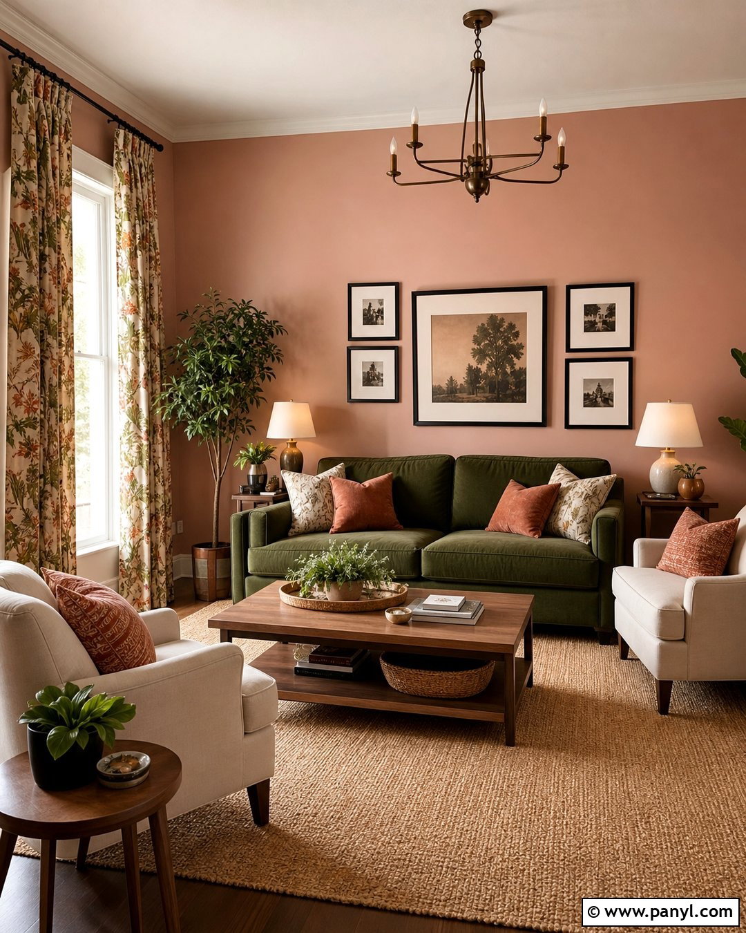 Pink And Green Living Room Walls - 35 Pink Painted Walls