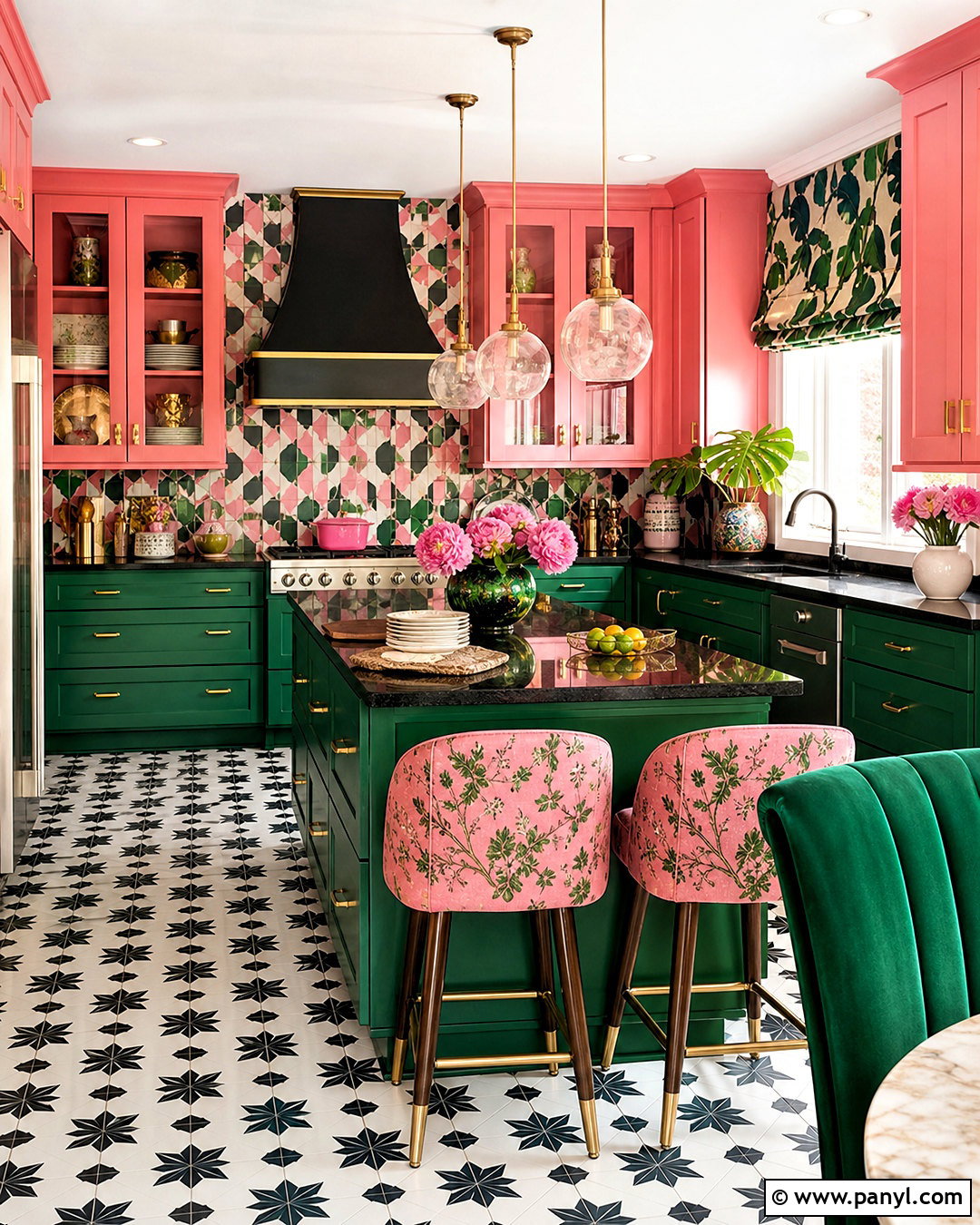 Pink And Green Maximalist Kitchen - 20 pink and green kitchen ideas