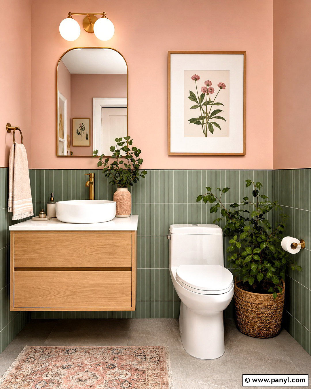 Pink And Green Toilet Room - 20 pink toilet room ideas