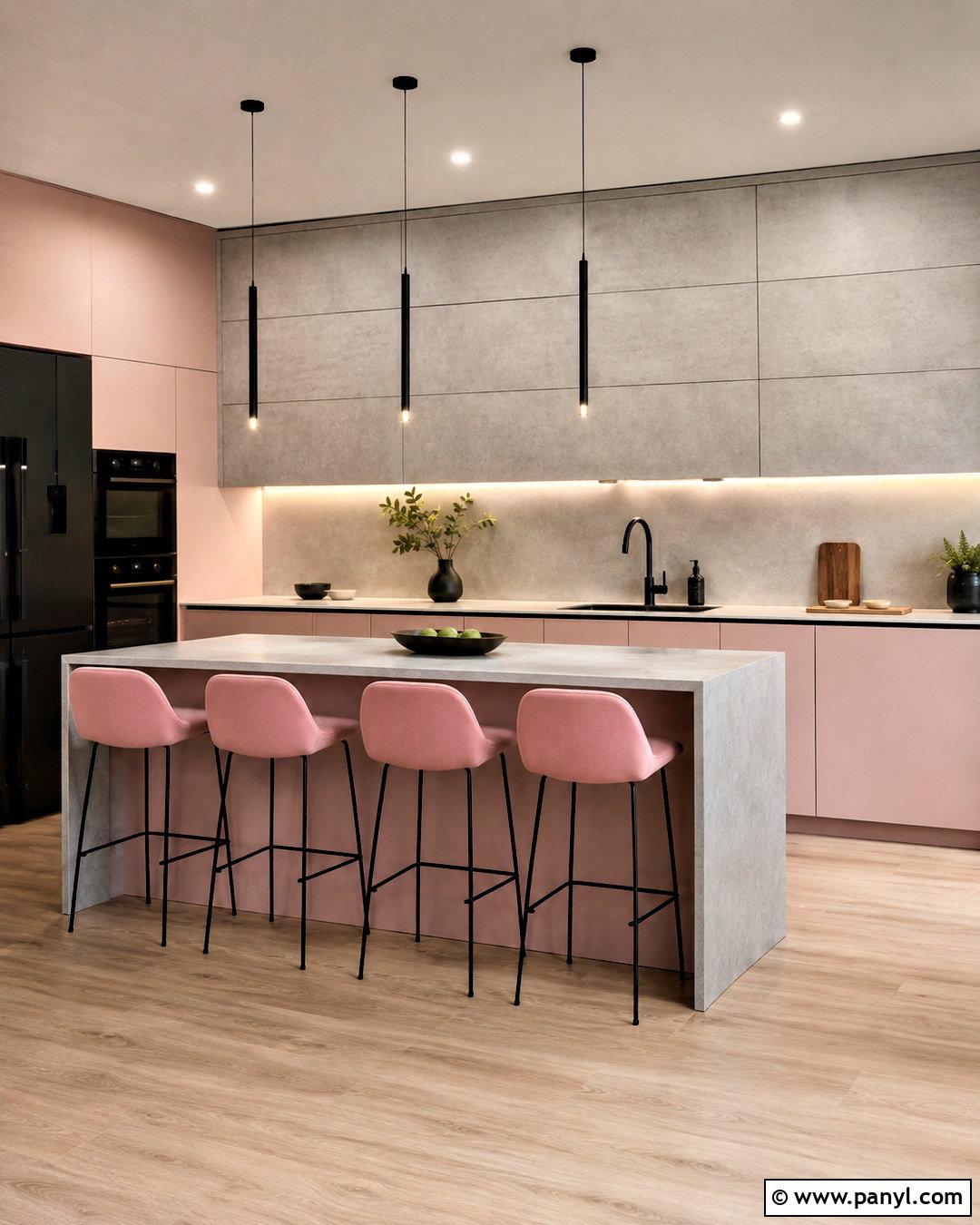 Pink And Grey Modern Kitchen - 20 pink and grey kitchen ideas