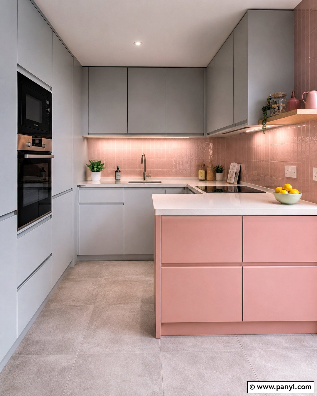 Pink And Grey Small Kitchen - 20 pink and grey kitchen ideas