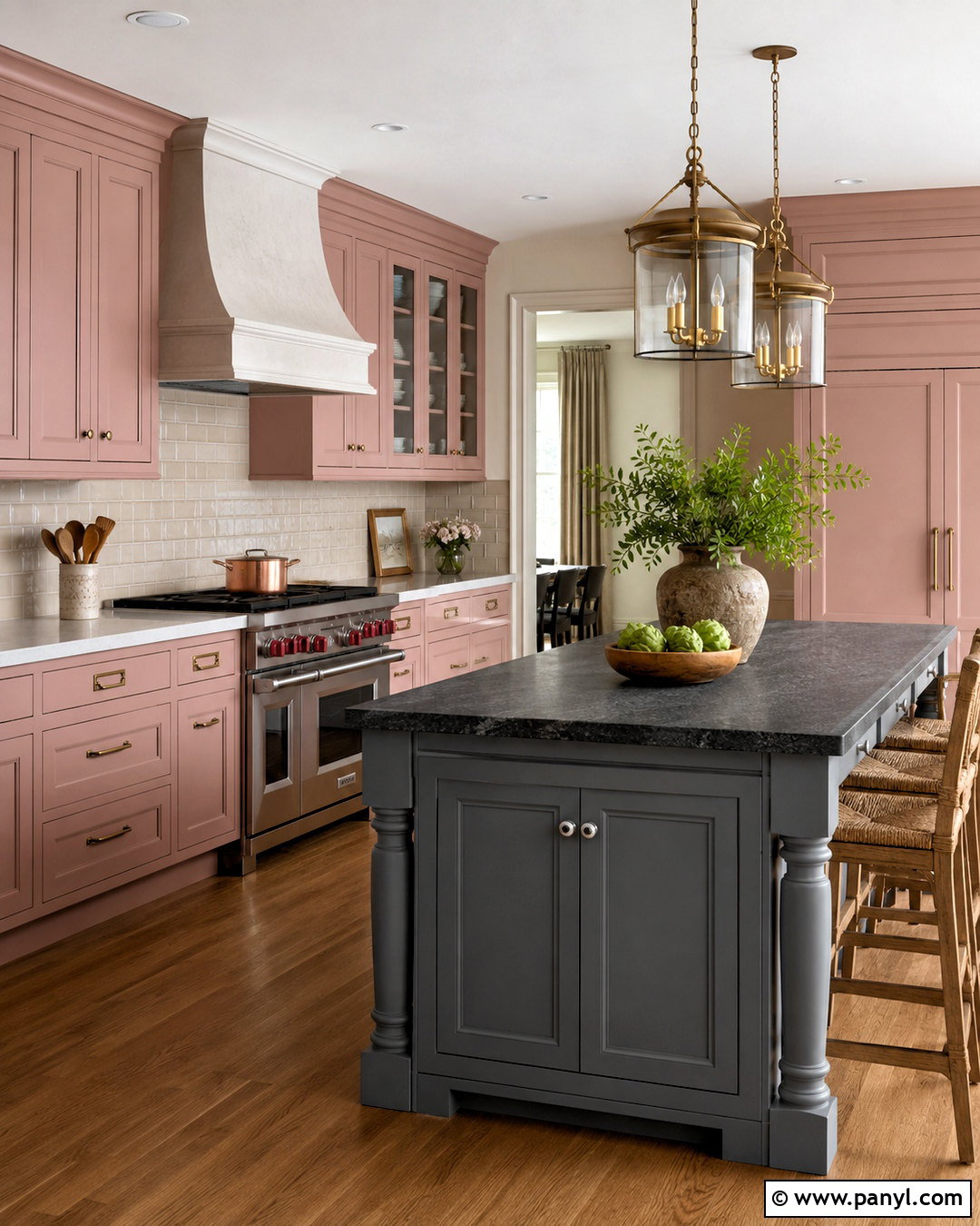 Pink And Grey Traditional Kitchen - 20 pink and grey kitchen ideas