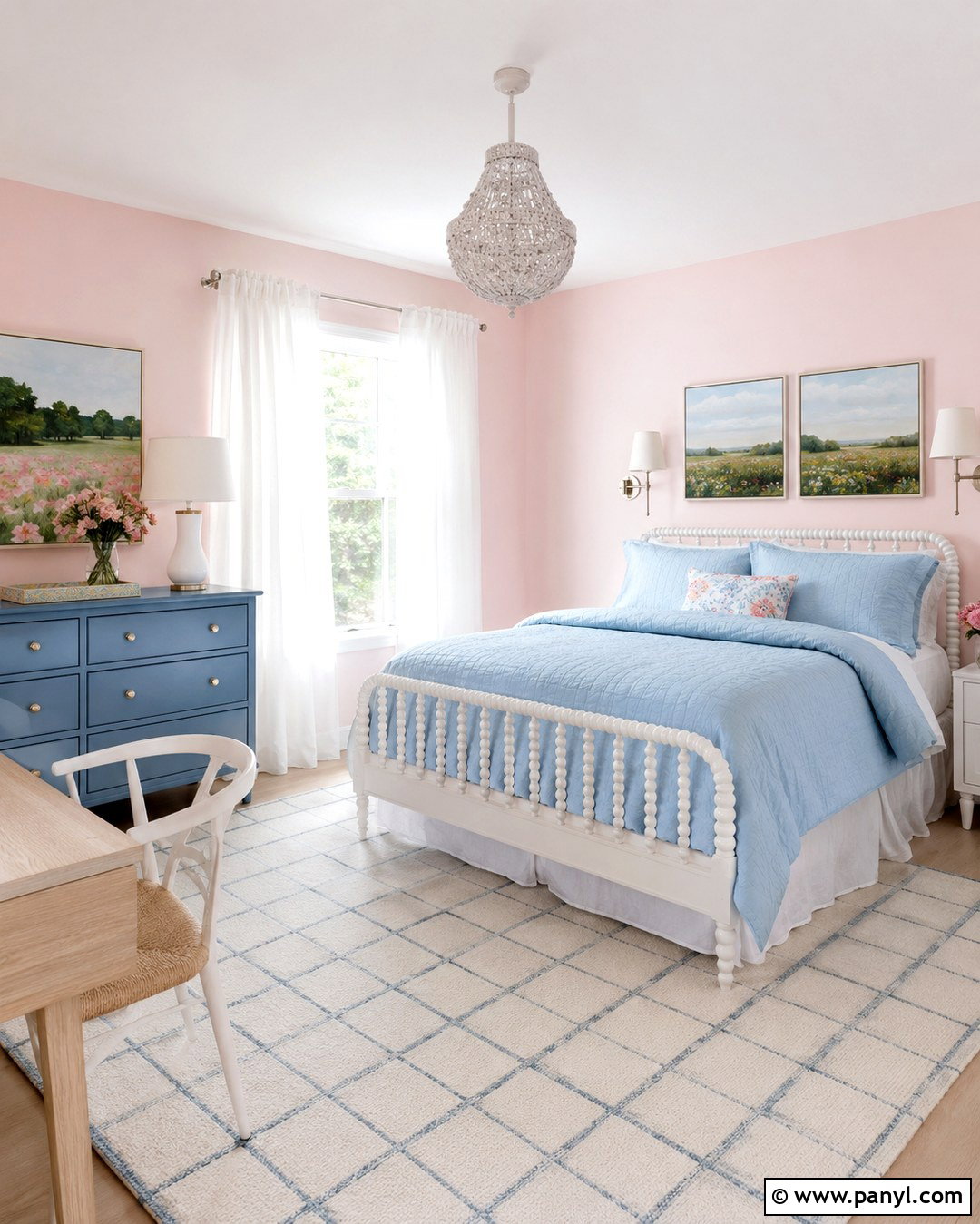 Pink And Light Blue Girls Room - 20 Pink Wall Colors For Girls Room Ideas