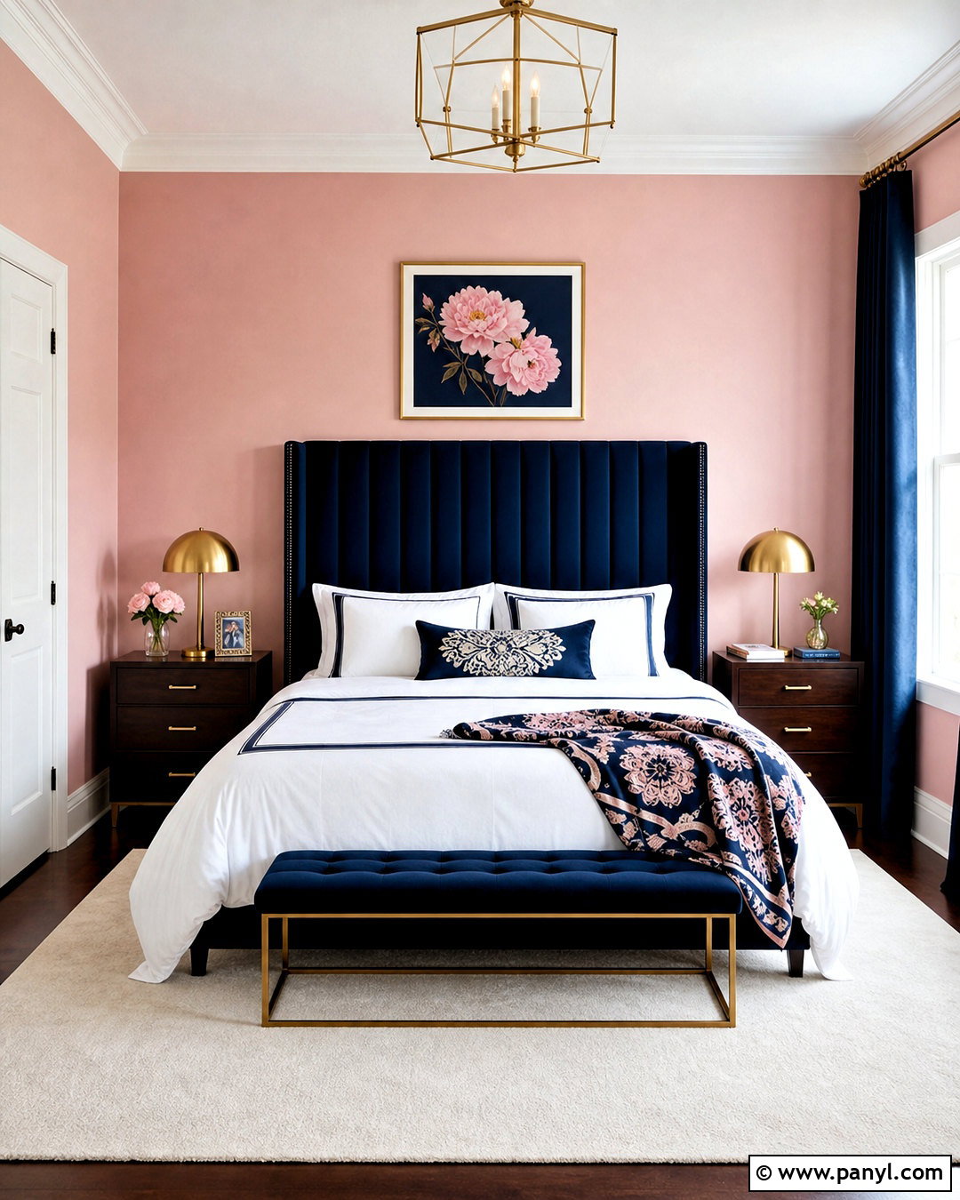 Pink And Navy Accent Wall Bedroom - 20 pink accent wall bedroom ideas