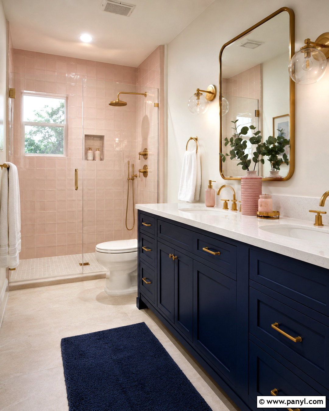 Pink And Navy Bathroom - 20 pink bathroom aesthetic ideas