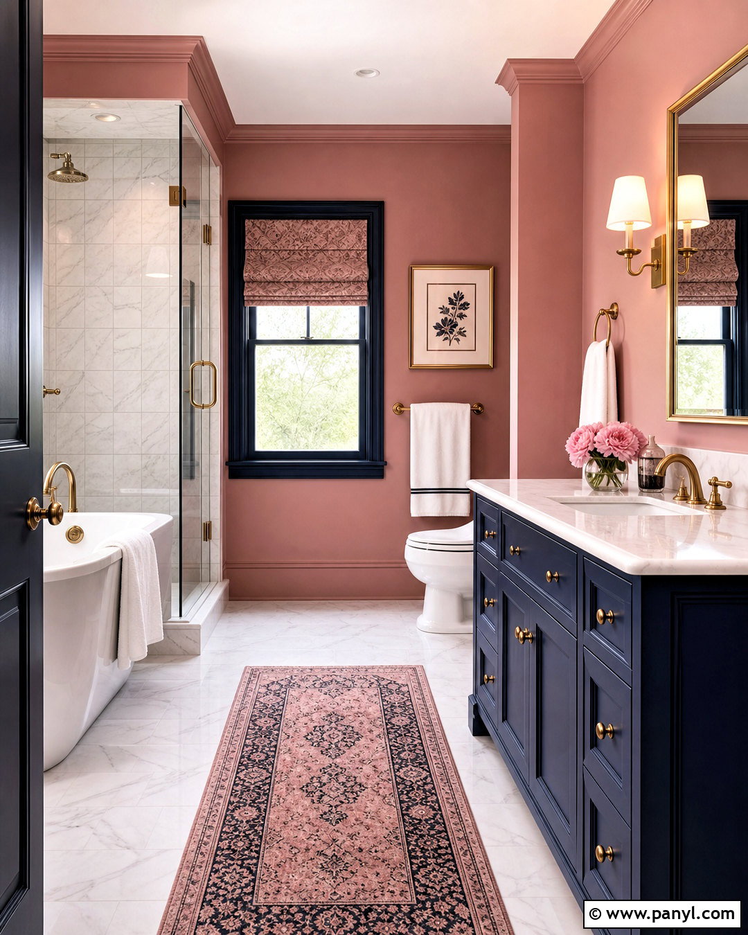 Pink And Navy Bathroom - 20 pink bathroom paint ideas