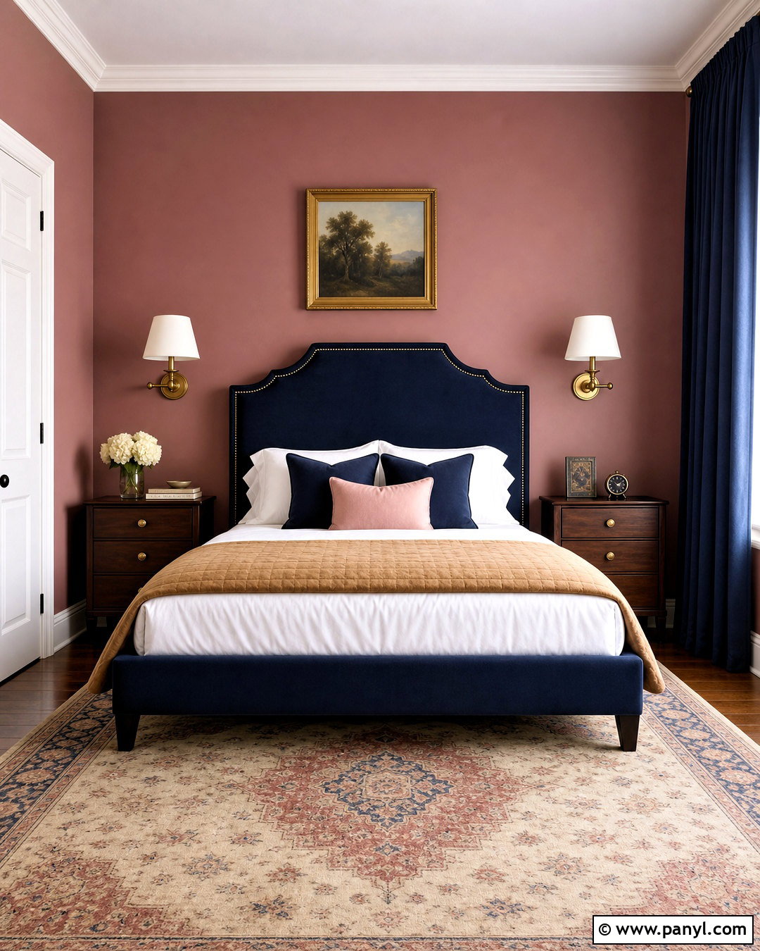 Pink And Navy Bedroom Wall - 20 pink wall design ideas