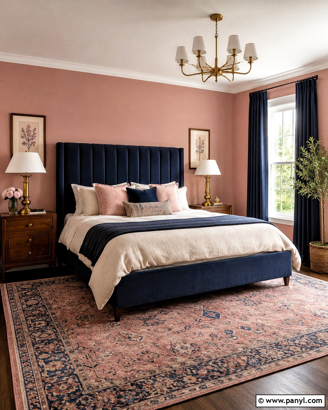 Pink And Navy Blue Bedroom - 20 pink paint bedroom ideas
