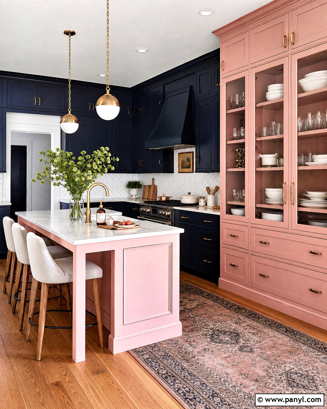 Pink And Navy Kitchen - 20 pink kitchen decor ideas