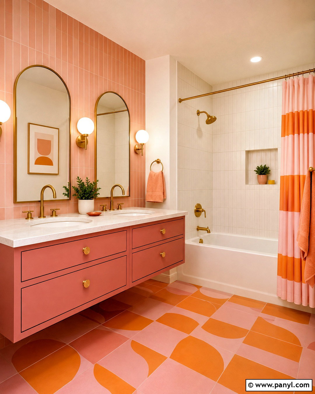 Pink And Orange Kids Bathroom - 20 kids bathroom ideas