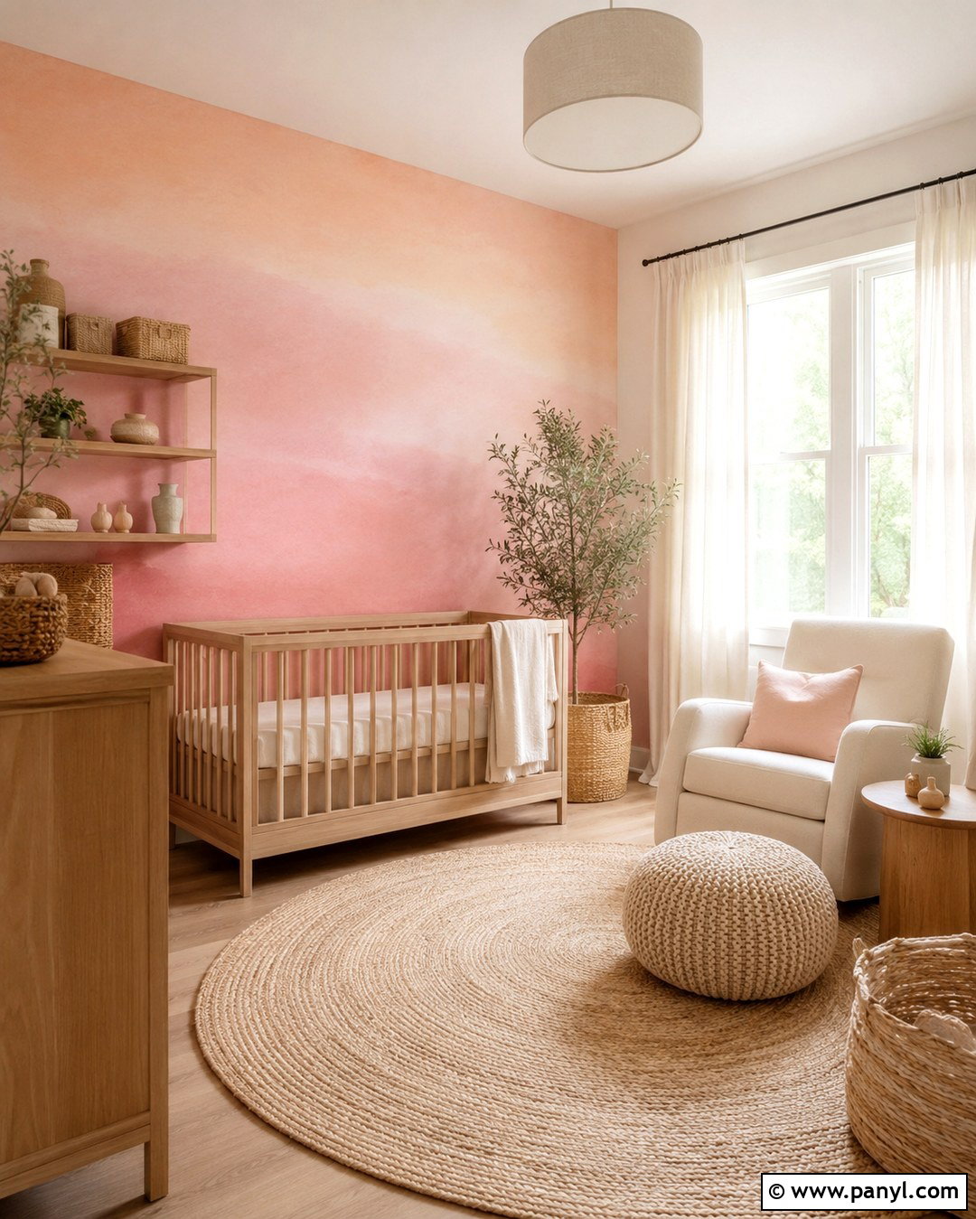 Pink And Peach Ombre Nursery Wall - 20 Pink Ombre Wall Paint Ideas
