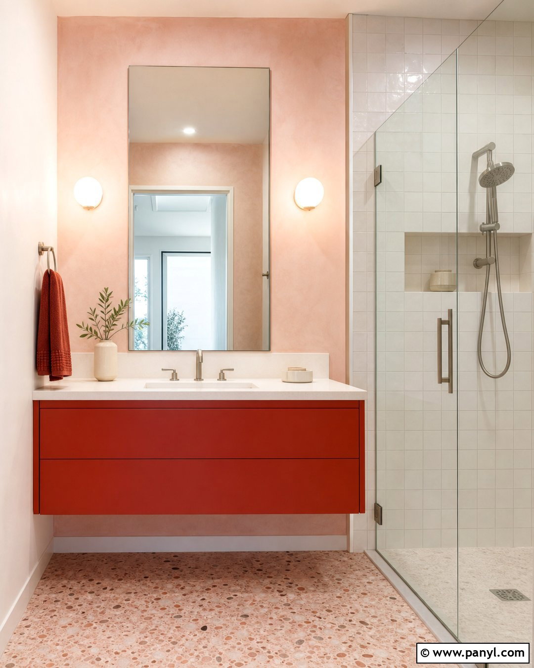 Pink And Red Accent Wall Bathroom - 20 Modern Bathroom With Pink Accent Wall Ideas