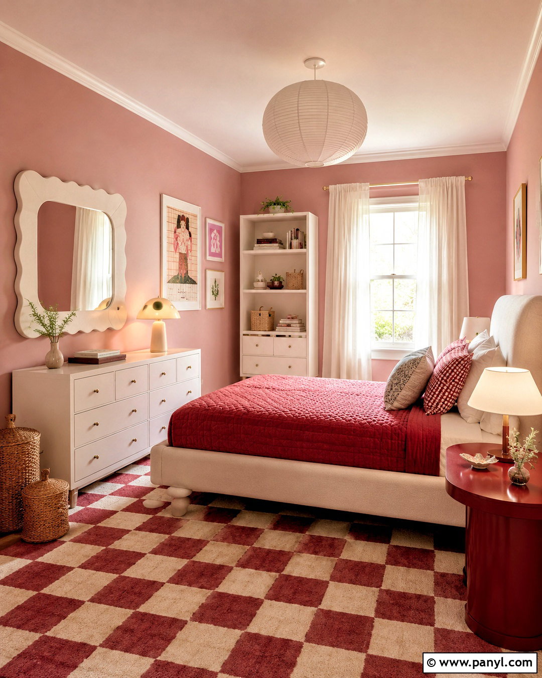 Pink And Red Checkered Bedroom - 20 checkered room aesthetic ideas