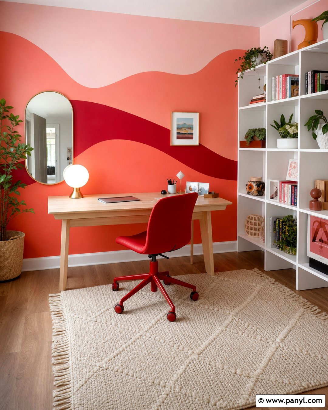 Pink And Red Wave Wall - 25 Pink And Red Wall Ideas