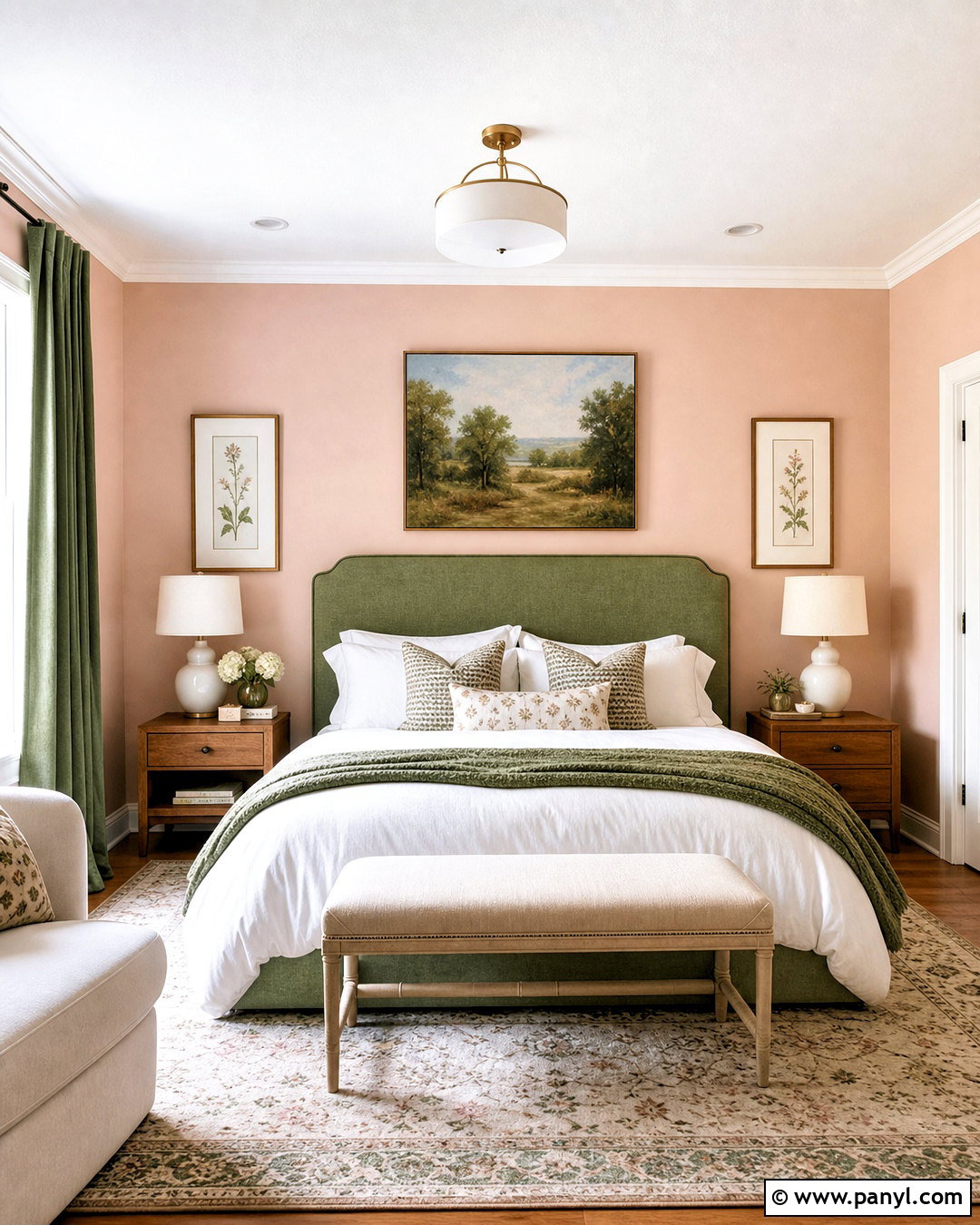 Pink And Sage Green Bedroom Wall - 20 pink wall painting ideas