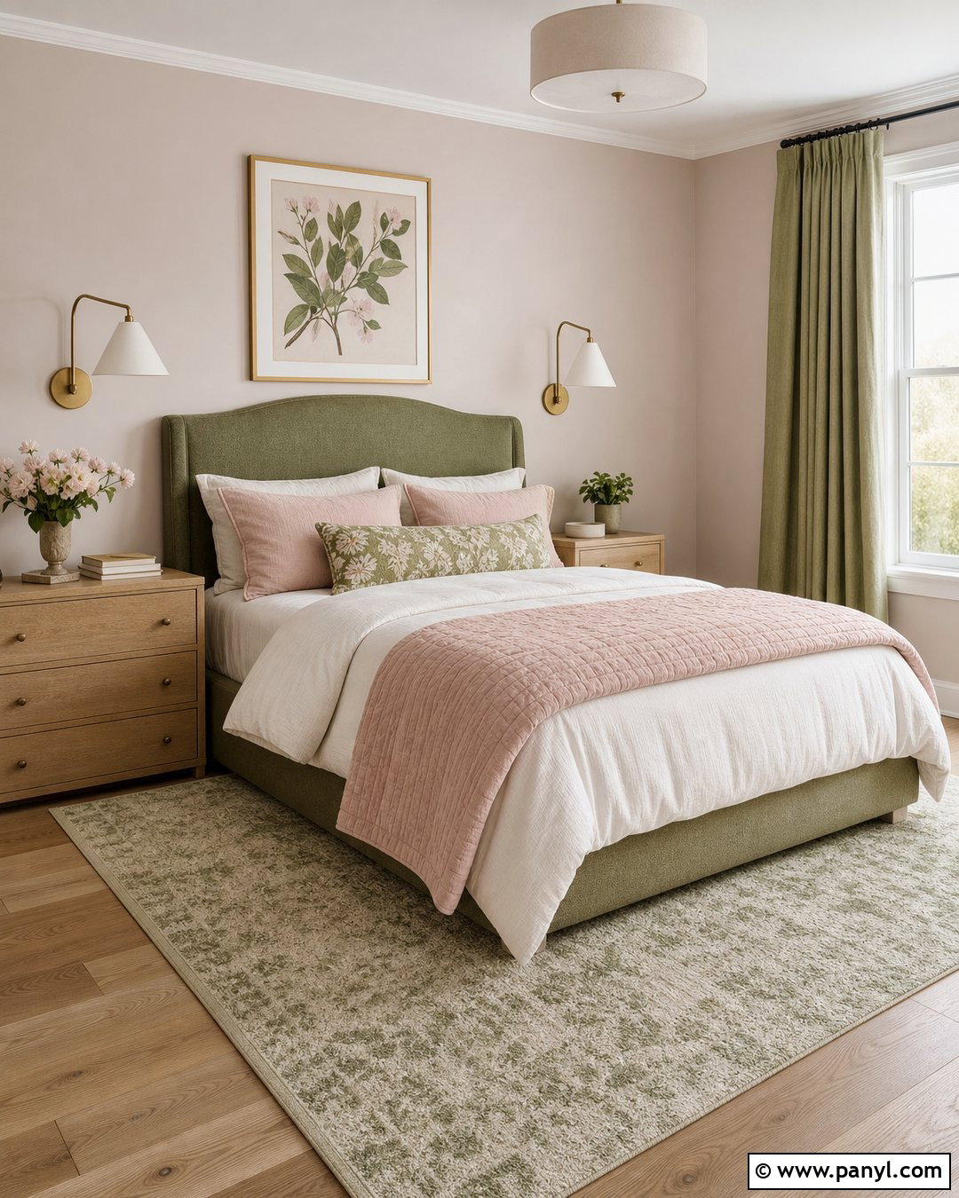 Pink And Sage Green Bedroom - 35 Pink Wall Color Ideas