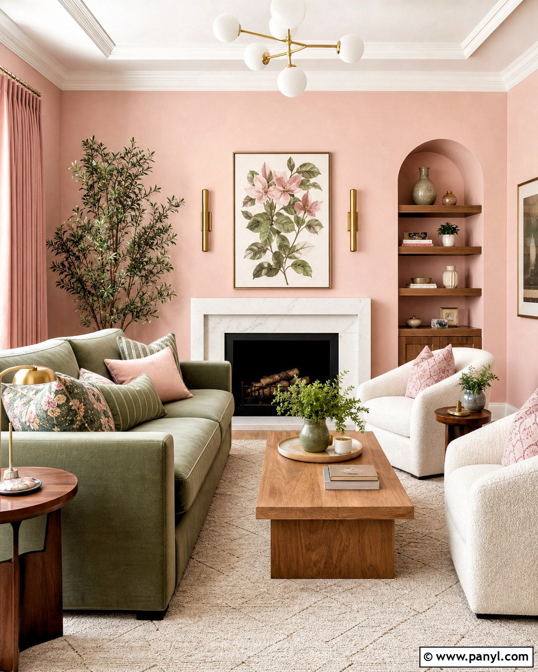 Pink And Sage Living Room - 20 pink room colors