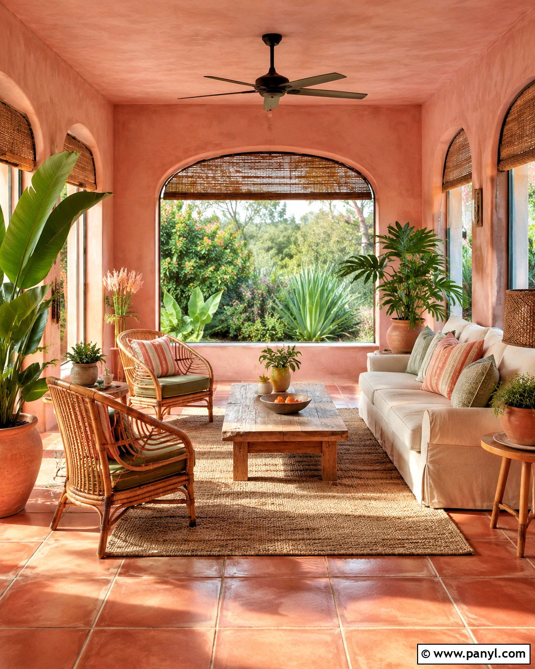 Pink And Terracotta Sunroom - 20 pink colour room ideas