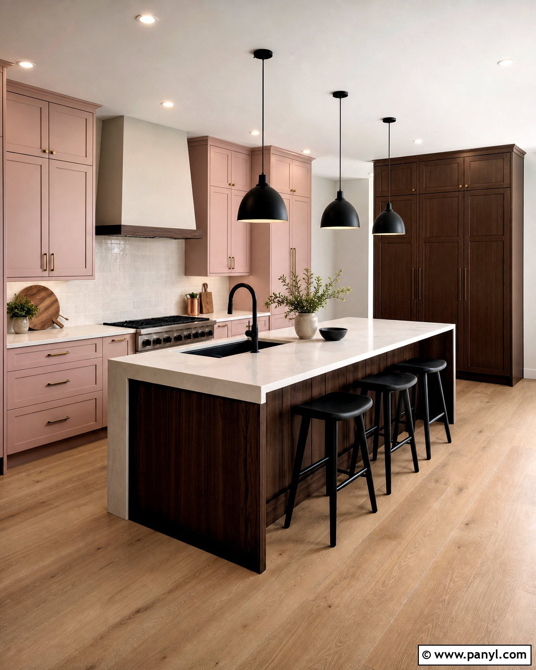 Pink And Walnut Kitchen - 20 pink kitchen inspiration ideas