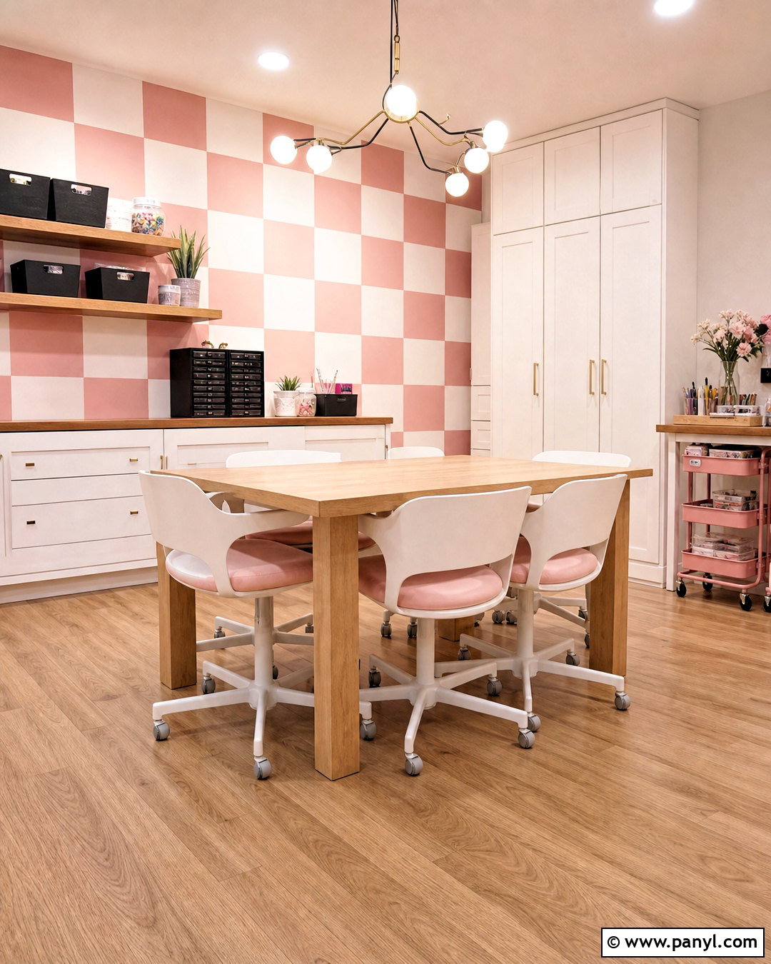 Pink And White Checkerboard Wall - 20 pink and white wall ideas