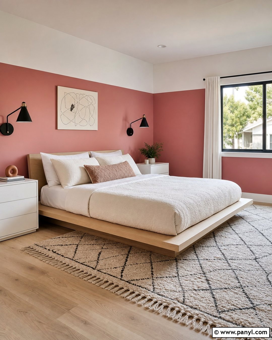 Pink And White Color Block Walls - 25 White Pink Walls