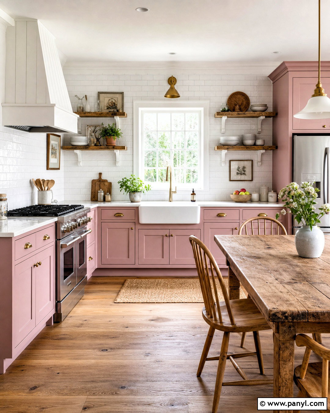 Pink And White Farmhouse Kitchen - 20 white and pink kitchen ideas