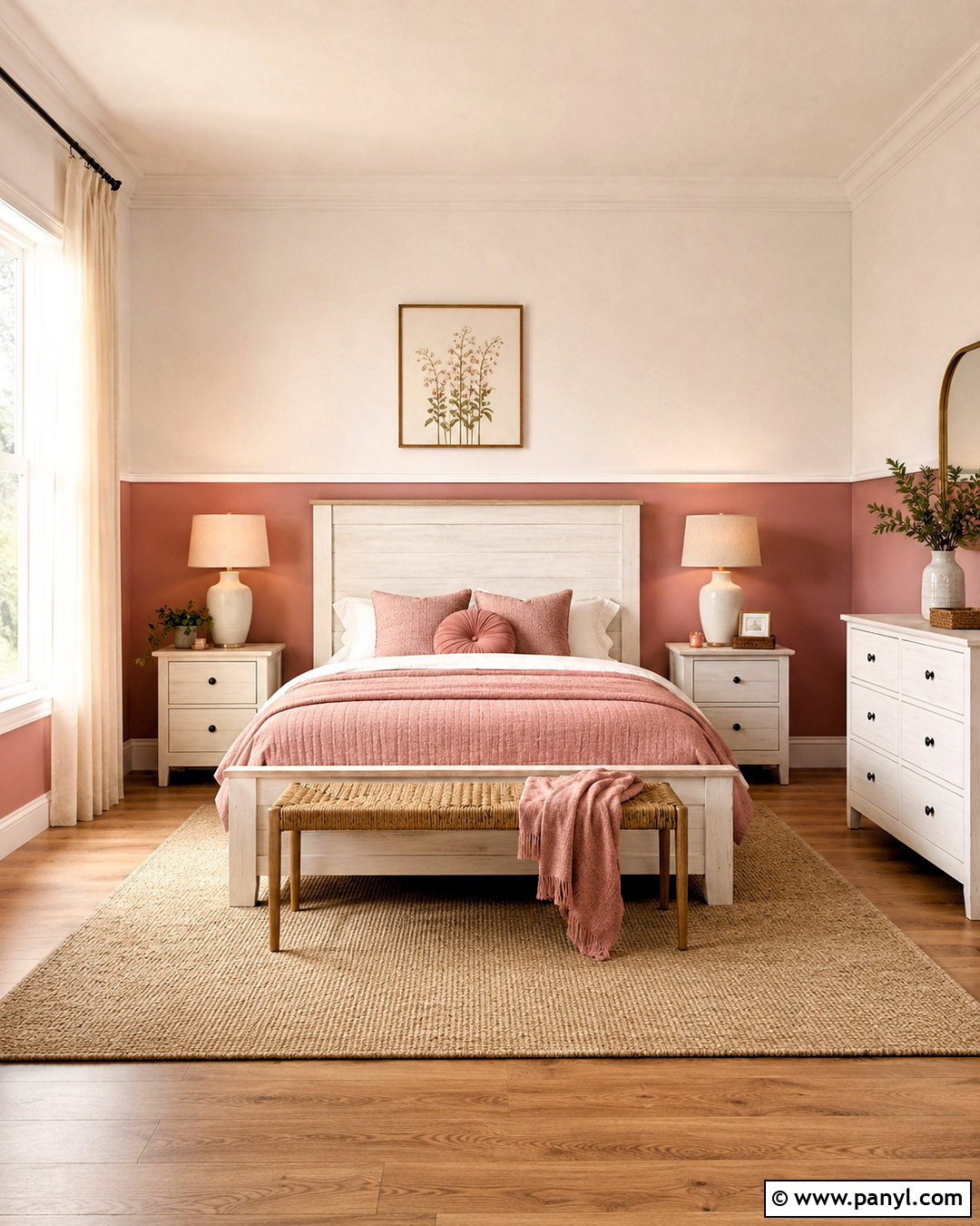Pink And White Half Wall Bedroom - 20 pink and white walls