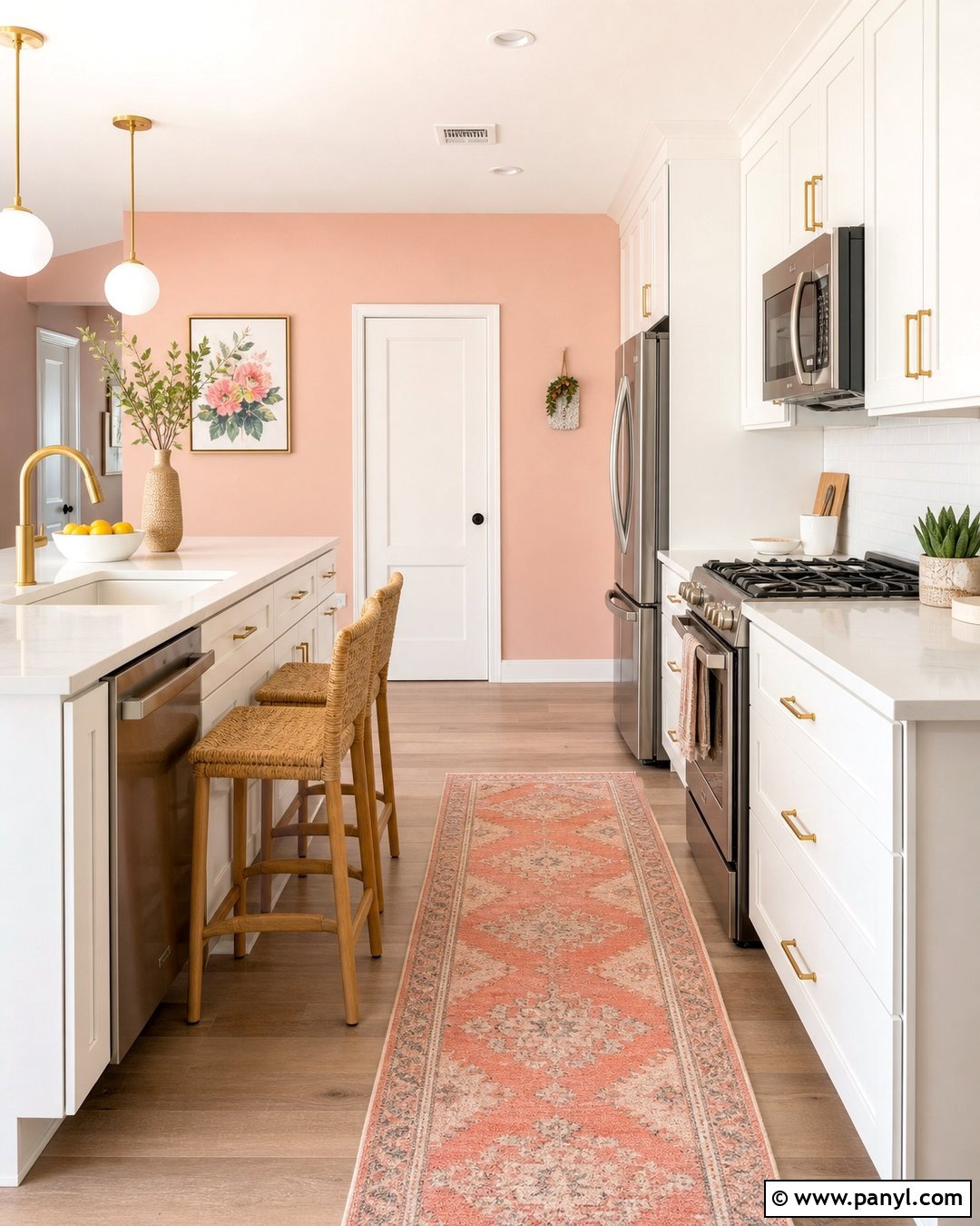 Pink And White Kitchen Walls - 50 Pink Wall Ideas