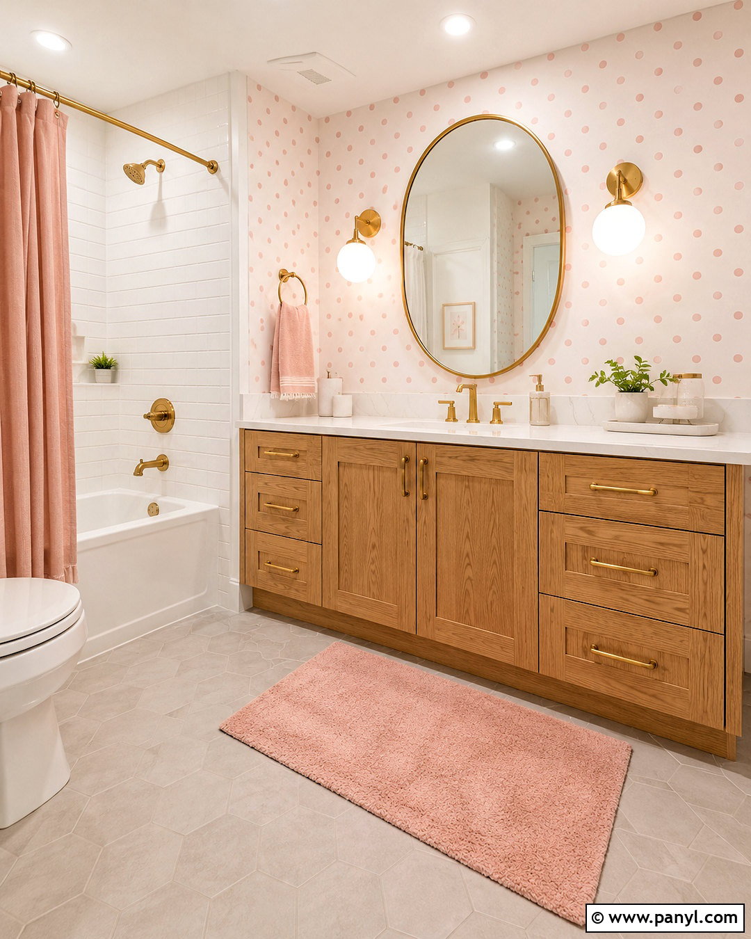 Pink And White Polka Dot Wallpaper Bathroom - 20 pink and white polka dots wallpaper ideas