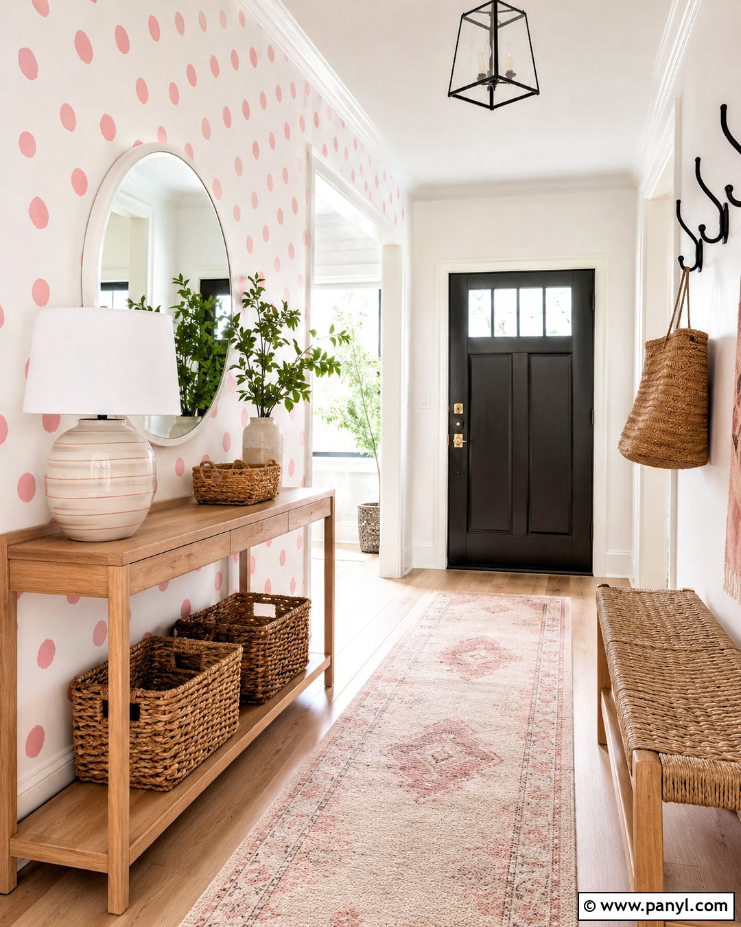 Pink And White Polka Dot Wallpaper Entryway - 20 pink and white polka dots wallpaper ideas