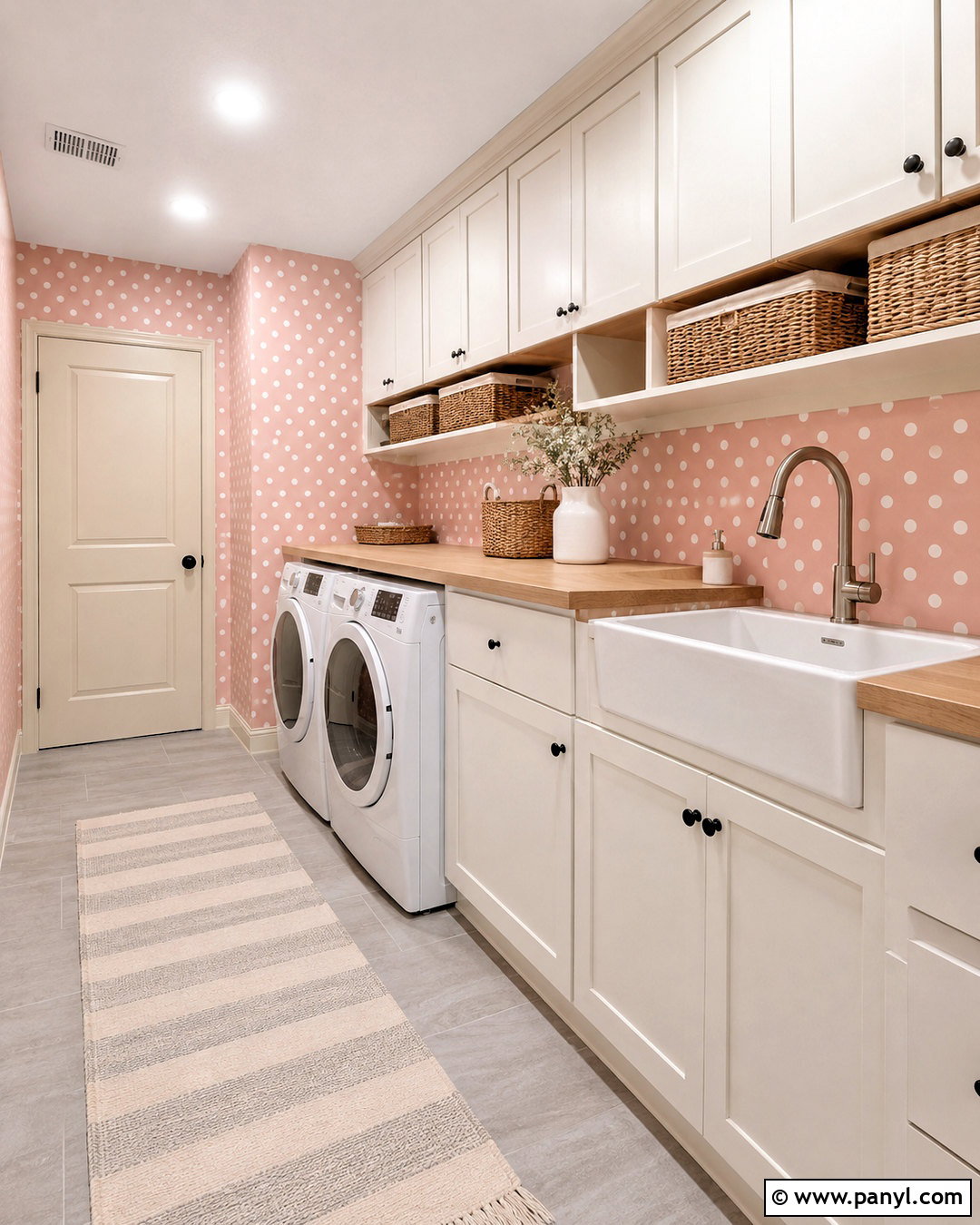 Pink And White Polka Dot Wallpaper Laundry Room - 20 pink and white polka dots wallpaper ideas