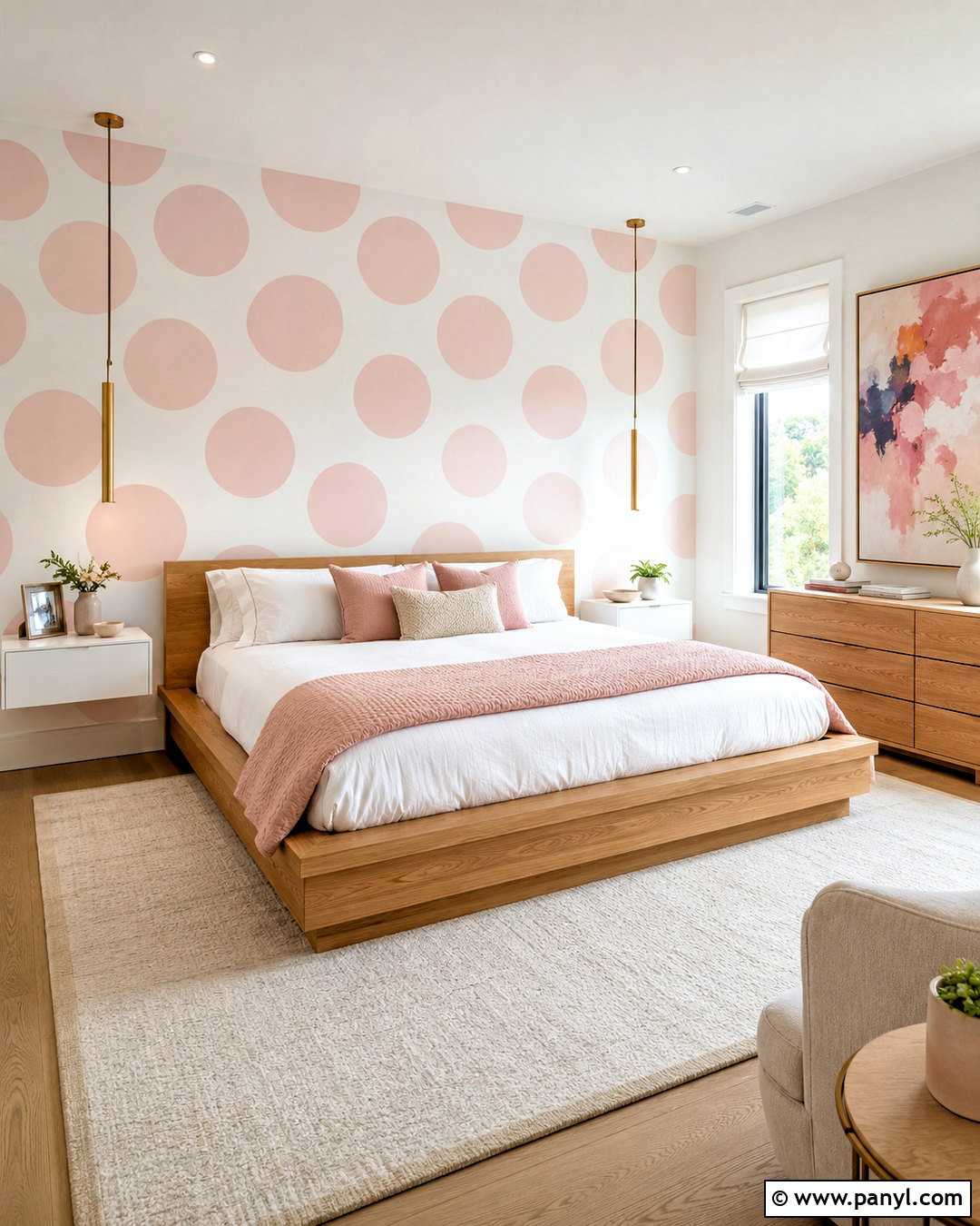 Pink And White Polka Dot Wallpaper Modern Bedroom - 20 pink and white polka dots wallpaper ideas