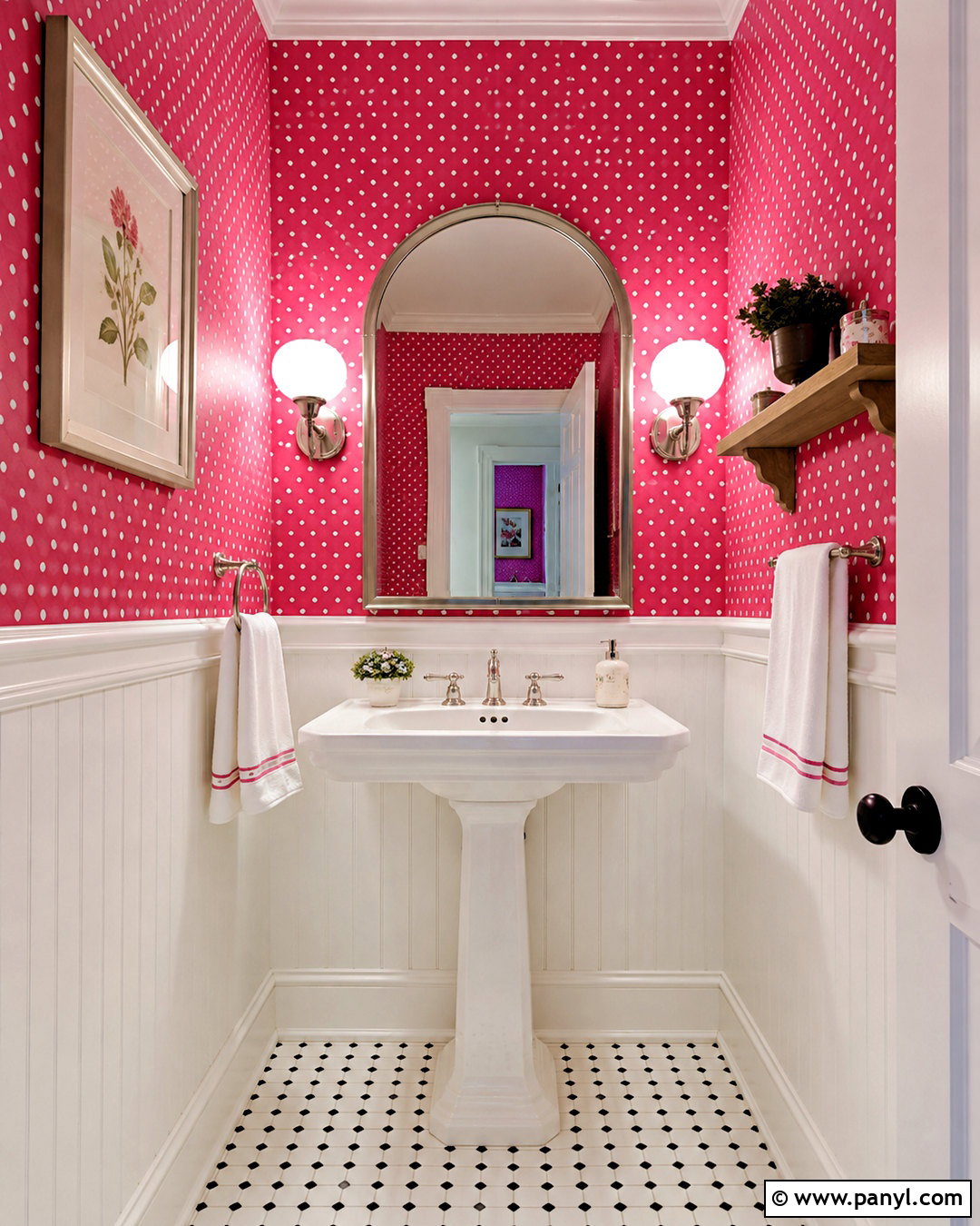 Pink And White Polka Dot Wallpaper Powder Room - 20 pink and white polka dots wallpaper ideas