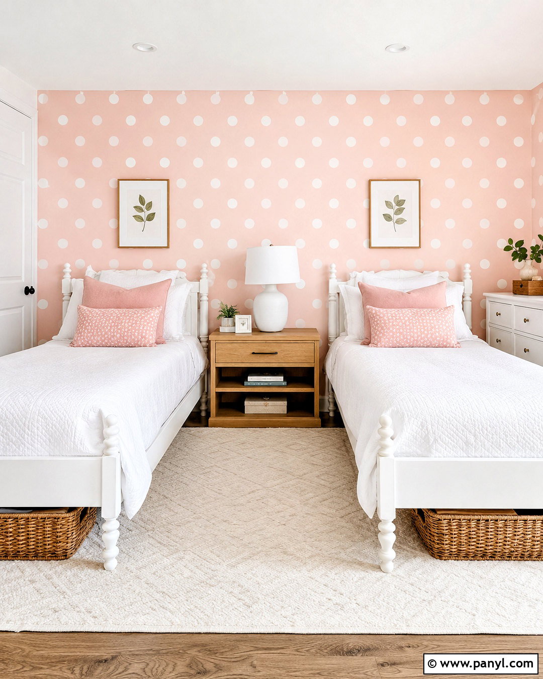 Pink And White Polka Dot Wallpaper Shared Bedroom - 20 pink and white polka dots wallpaper ideas