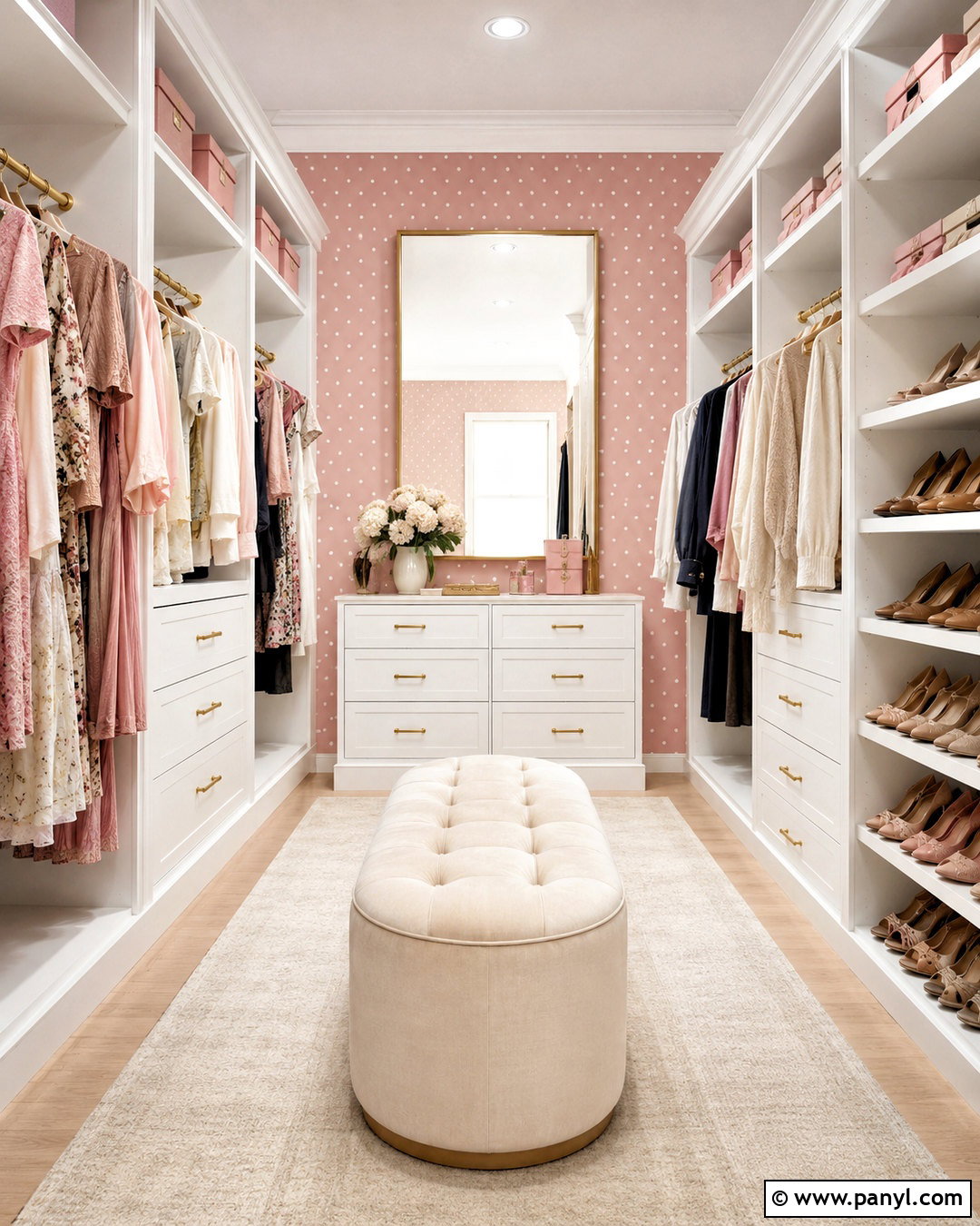 Pink And White Polka Dot Wallpaper Walk-In Closet - 20 pink and white polka dots wallpaper ideas